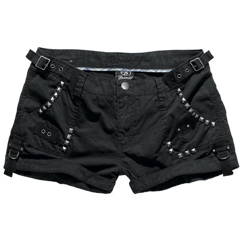 Avery - Girls hotpants by Brandit - Article Number: 240085 - from 24.99 £ - EMP Mail Order UK Ltd. ::: The Heavy Metal Mailorder ::: Merchandise, Shirts and more! Cute Black Shorts, Gothic Shorts, Metal Shirts, Scene Outfits, Gothic Outfits, Goth Outfits, Mail Order, Dream Clothes, Black Shorts