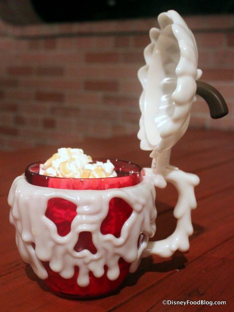 Poison Apple Mug Sundae Poison Apple Mug, Disney Popcorn Bucket, Disney Cups, Poison Apple, Disneyland Halloween, Poison Apples, Disney Mugs, Scary Halloween Party, Disney Food Blog