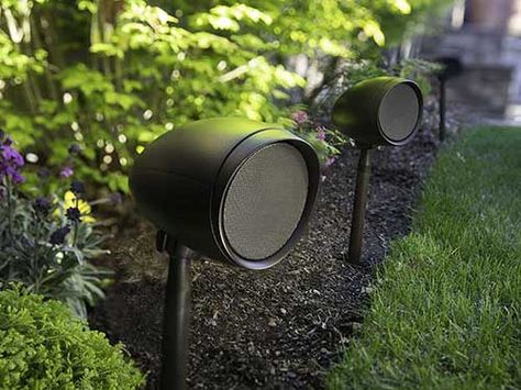 Control4 Ships Its First Triad Product - "Control4 is now shipping its new Triad Garden Array outdoor speakers, a family of all-weather, landscape speakers that include satellite speakers (GA4 SAT) and subwoofers (GA10 SUB) designed to be placed throughout flower beds or around the yard." -Residential Systems Outdoor Speaker System, Exterior Garden, Audio Ideas, Best Home Theater, Wet Felting Projects, Outdoor Speakers, She Sheds, Yard Work, 3d Laser