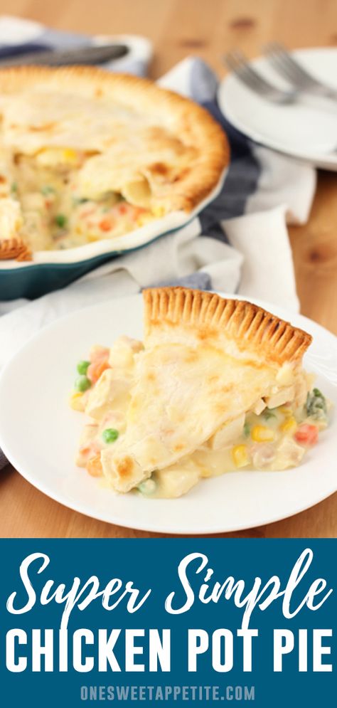 Simple Chicken Pot Pie, Pot Pie Recipe Easy, Oven Roasted Chicken Breast, Easy Chicken Pot Pie Recipe, Pot Pie Recipes, Homemade Chicken Pot Pie, Cookies Cupcake, Chicken Pot Pie Soup, Chicken Pot Pie Recipe