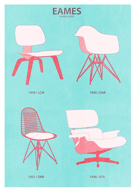 Eames Chair Illustration, Form And Function Design, Eames Chair Drawing, Iconic Chairs Design, Chair Poster Design, Industrial Design Poster, Retro Design Interior, Furniture Poster Design, Furniture Design Poster