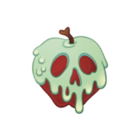 Snow Whites Poison Apple, Poisoned Apple Drawing, Applecore Aesthetic, Poison Apple Drawing, Disney Poison Apple, Apple Symbol, Cartoon Mural, Apple Snow White, Snow White Drawing