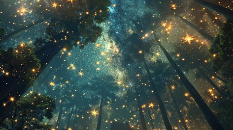 "Enchanted Forest Sky: A magical depiction of a starry #night seen through the towering trees of an #enchanted #forest. #AI #art #sky #stars #aiart #aiphoto #stockcake ⬇️ Download and 📝 Prompt 👉 https://stockcake.com/i/enchanted-forest-sky_634952_502770" Night Seen, Witches Dance, Sky Ceiling, Fairy Tale Forest, Floating Lanterns, Sky Images, Forest Light, Moonlit Sky, Sky Stars