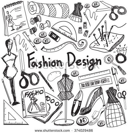 Fashion design education handwriting doodle icon tool sign and symbol in white isolated background paper used for designer presentation title with header text, create by vector Doodle Art Fashion, Fashion Design Tools, Doodle Words, Fashion Symbols, Designer Presentation, Fashion Doodles, Doodle Fashion, Header Text, Fashion Design Drawing