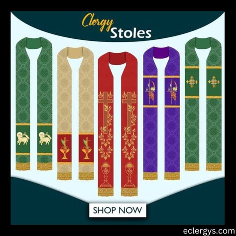 clergy stole Ministry Apparel, Priestly Garments, Liturgical Stoles, Priest Stole, Clergy Stoles, Liturgical Seasons, Church Attire, Latin Mass, Bobbin Lace Patterns