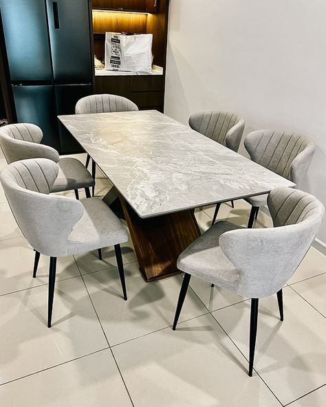 This ceramic top dining table paired with six elegant dining chairs is the perfect blend of Scandinavian and minimalist design. Its sleek, modern aesthetic seamlessly complements any dining room, while the durable ceramic surface ensures long-lasting quality. Trendy yet timeless, this set offers both style and functionality, making it a must-have for those who value durability and effortless sophistication in their home. Best Picture, Elegant Dining, Modern Aesthetic, Minimalist Design, Cool Pictures, Dining Chairs, Dining Room, Dining Table, Long Lasting