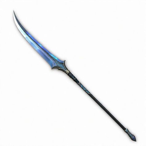 Ice Spear Art, Futuristic Spear, Fantasy Polearm Designs, Spear Concept Design, Fantasy Spear, Spear Fantasy, Magic Spear, Ice Spear, Bloodborne Concept Art