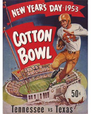 1953 Cotton Bowl Program - Tennessee vs. Texas Tennessee Poster, Tn Football, Ut Football, Tennessee Volunteers Football, Texas Poster, Vintage Tennessee, Texas Longhorns Football, Game Posters, Longhorns Football