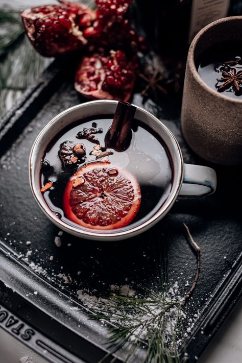 Cranberry Pomegranate Mulled Wine - Christiann Koepke Glogg Recipe, Hot Mulled Wine, Cranberry Pomegranate, Wild Kitchen, Norwegian Christmas, Mulling Spices, Seasonal Cooking, Apple Brandy, Christmas Spices