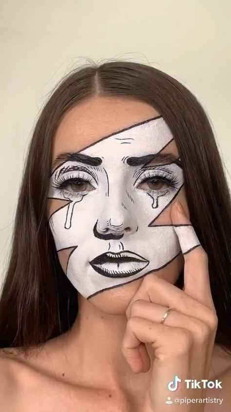 Halloween Make-up Looks, Halloweenský Makeup, Holloween Makeup, Drag Make-up, Cool Halloween Makeup, Face Paint Makeup, Face Art Makeup, Halloween Makeup Scary, Halloween Makeup Inspiration