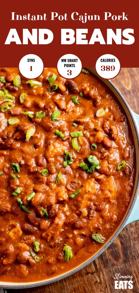 Pork And Bean Stew, Instant Pot Cajun, Pork And Beans Recipe, Cajun Pork, Pork And Beans, Cajun Sauce, Pinterest Food, Pork N Beans, Instant Pot Pork