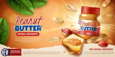 Logo Design Inspiration Sports, Beans Image, Peanut Butter Brands, Juice Ad, Poster Advertising, Social Media Branding Design, Horizontal Poster, Publicidad Creativa, Peanut Brittle