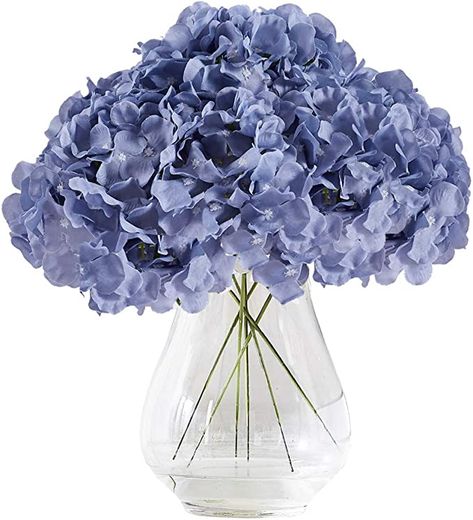 Amazon.com: KISLOHUM Silk Hydrangea Dusty Blue Hydrangea Artificial Hydrangea Flowers Faux Hydrangea for Wedding Bridal Show Decor 10pcs with Stems : Home & Kitchen Hydrangea Arrangements Wedding, Dusty Blue Hydrangea, Diy Floral Decor, Blue Hydrangea Flowers, Fake Hydrangeas, Hydrangea Centerpiece, Reception Table Decorations, Hydrangea Colors, Faux Hydrangea