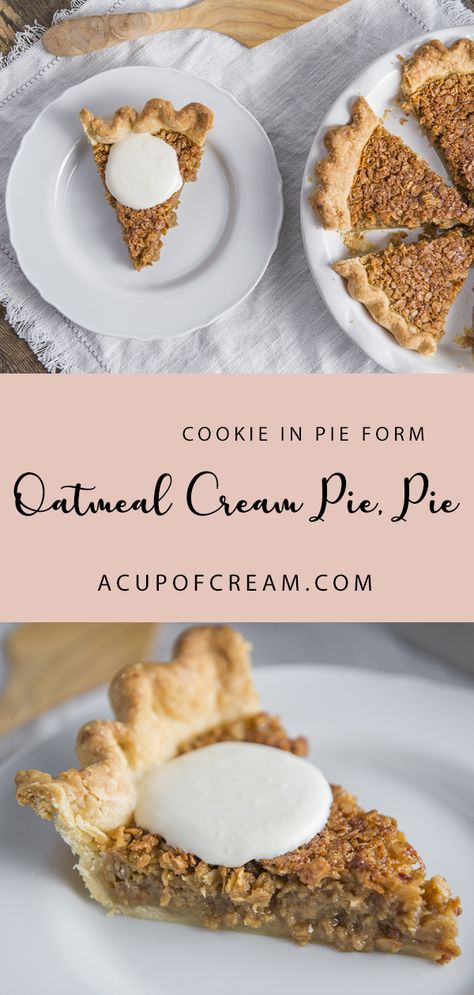 Oatmeal Cream Pie Pie, Oatmeal Cream Pie Dessert Recipes, Oatmeal Cream Pie Dessert, Oatmeal Cream Pie Filling Recipe, Pumpkin Oatmeal Cream Pies, Oatmeal Cream Pie Recipe, Marshmallow Whipped Cream, Marshmallow Pie, Pie Night