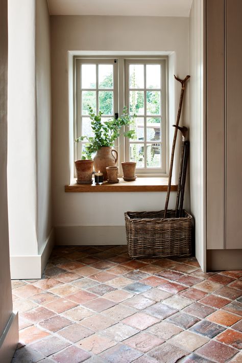 Hallway Flooring Ideas, Natural Stone Floors, Terracotta Flooring, Cottage Flooring, Tiled Hallway, Stone Floors, Terracotta Floor, Hallway Flooring, Natural Stone Flooring