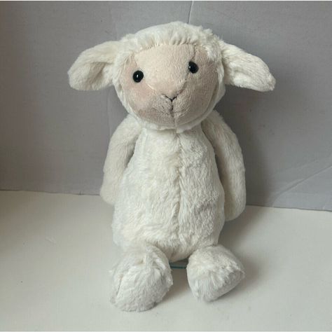 Jellycat Medium Bashful Lamb Sheep Plush Ivory Cream Stuffed Animal Toy ***Some Sticky Residue On Paper Tag*** Stuffed Lamb Toy, Sheep Stuffed Animal, Coquette Stuff, Lamb Stuffed Animal, Pet Sheep, Sheep Plush, Jellycat Toys, Llama Plush, Large Teddy Bear