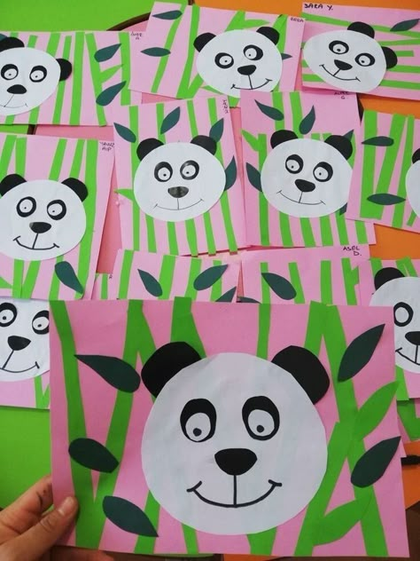 Panda Crafts Preschool, Panda Crafts, News Years Crafts For Kids, Panda Craft, Panda Artwork, Animal Art Projects, Chinese Crafts, Drawing Lessons For Kids, Panda Art