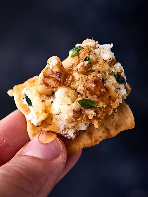 Goat Cheese Bites, Make Ahead Appetizer, Cheese Bites Recipe, Easy Make Ahead Appetizers, Walnut Crust, Goat Cheese Dip, Holiday Meal Planning, Goat Cheese Appetizer, Baked Goat Cheese