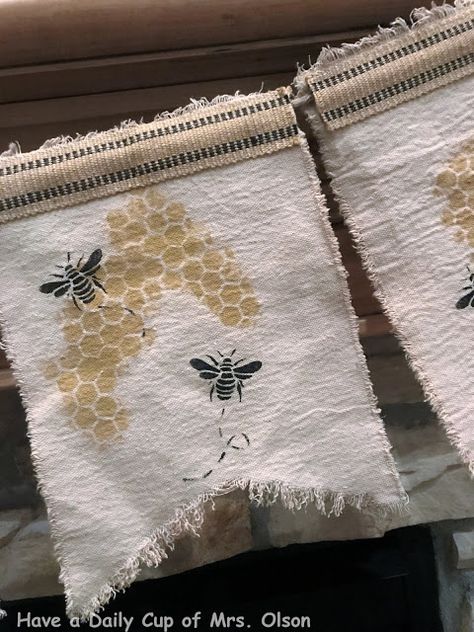 Have a Daily Cup of Mrs. Olson-bee banner Bee Garland Diy, Bee Garland, Bee Banners, Diy Honey, Garland Diy, Beautiful Bugs, Bee Crafts, Craft Home, Diy Garland