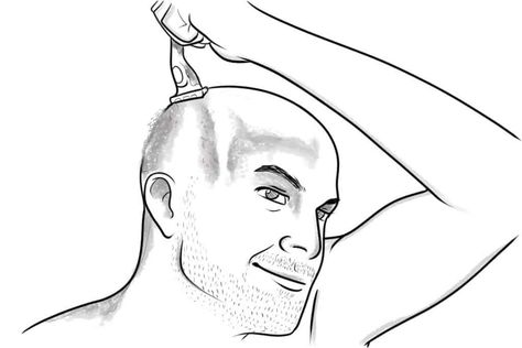 7 Things About Shaving Your Head (And When It's Time) Bald Head Man, Bald Black Man, Shaving Your Head, Beard Straightening, Shaving Tips, Shave My Head, Drawing Heads, Bald Men, Bald Heads