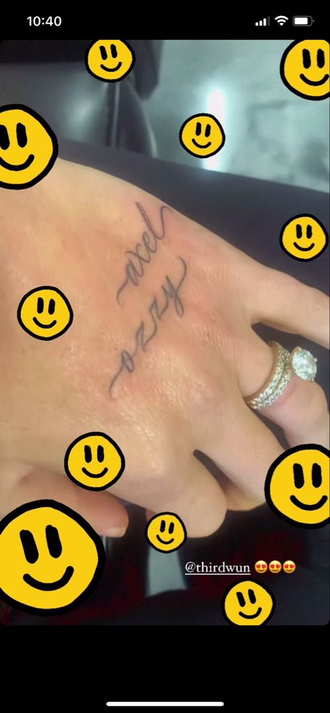 Katy Hearn Tattoo Katy Hearn Tattoo, Katy Hearn, Baby Name Tattoos, Hand And Finger Tattoos, Hand Tats, Writing Tattoos, Tattoo Font, Hair Tattoos, Dainty Tattoos