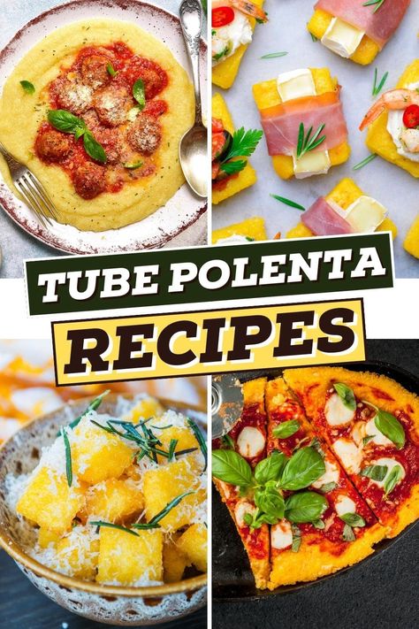 Polenta Roll Recipes, Tubed Polenta Recipes, Polenta Vegan Recipes, Polenta Tube Recipes, Tube Polenta Recipes, Polenta Recipes Easy, Polenta Recipes Tube, Tube Polenta Recipe, Tube Polenta