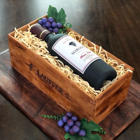 Birthday Cake Wine, Wine Bottle Cake, Rodjendanske Torte, Birthday Wine Bottles, Wine Cake, Bottle Cake, Realistic Cakes, Dad Birthday Cakes, Cake Blog