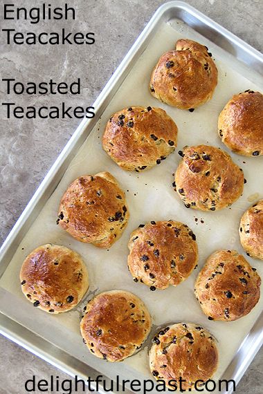 Toasted Teacakes - English Teacakes / www.delightfulrepast.com English Tea Cakes Recipes, Teacakes English, English Tea Biscuit Recipe, Teacakes Recipe, Toasted Teacakes, Homemade Crumpets, Cream Buns, British Baking Show Recipes, British Bake Off Recipes