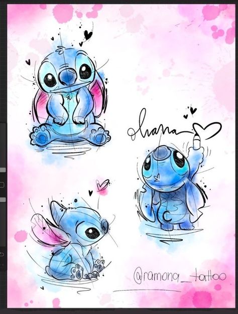 Disney Stitch Tattoo, Lilo And Stitch Tattoo, ليلو وستيتش, Stitch Tattoo, Lilo And Stitch Drawings, Idee Cricut, Muster Tattoos, Stitch Drawing, Disney Art Drawings