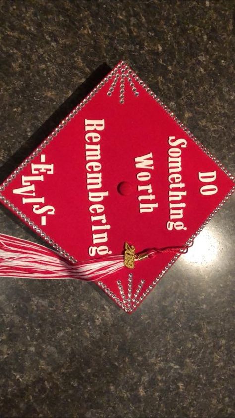 Graduation Cap Elvis Idea Tvd Graduation Cap Ideas, Elvis Graduation Cap, Graduation Cap Designs Movies, Red Graduation Cap Designs, Red Graduation Cap, Nurse Graduation Cap Designs, Nurse Graduation Cap, College Grad Cap Ideas, Graduation Cap Decoration Diy