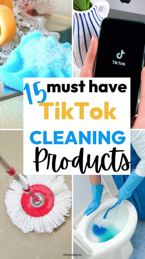 15 Must Have TikTok Cleaning Products Everyone Raves About - Sponge Hacks Spin Mop Cleaning Hacks, Tik Tok Cleaning Hacks, Pine Sol Cleaning, Tiktok Cleaning, Household Cleaning Products, Cleaning Supplies List, Simply Earth, Cleaning Videos, Bathroom Cleaning Supplies