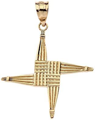 Solid 10k Yellow Gold Saint Bridget St. Brigid Cross Pendant Brigid Cross, St Brigid Cross, Brigid's Cross, St Bridget, Stars Jewelry, St Brigid, Irish Gifts, Cross Patterns, Star Jewelry