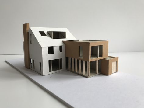 Annabelle Tugby Architects // architectural card model of existing and proposed Card Model Architecture, Art Disco, Easy Model, Card Model, Architecture Collage, Paper Animals, Mini House, Model Making, Simple House