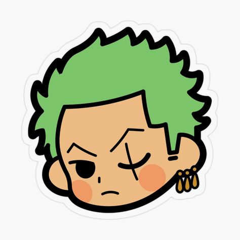 One Piece Chibi Sticker, Zoro Chibi, Zoro Sticker, One Piece Stickers, Manhwa Chibi, Plan Lector, Tufting Ideas, Hero Poster, Zoro One Piece