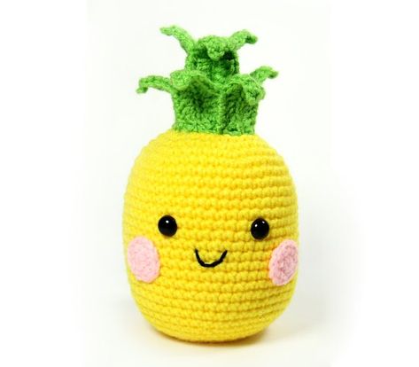 Crocheted Pineapple, Crochet Pineapple, Crochet Patterns Free Beginner, Crochet Fruit, Crochet Cozy, Pineapple Crochet, Crochet Food, Crochet Motifs, Crochet Patterns For Beginners