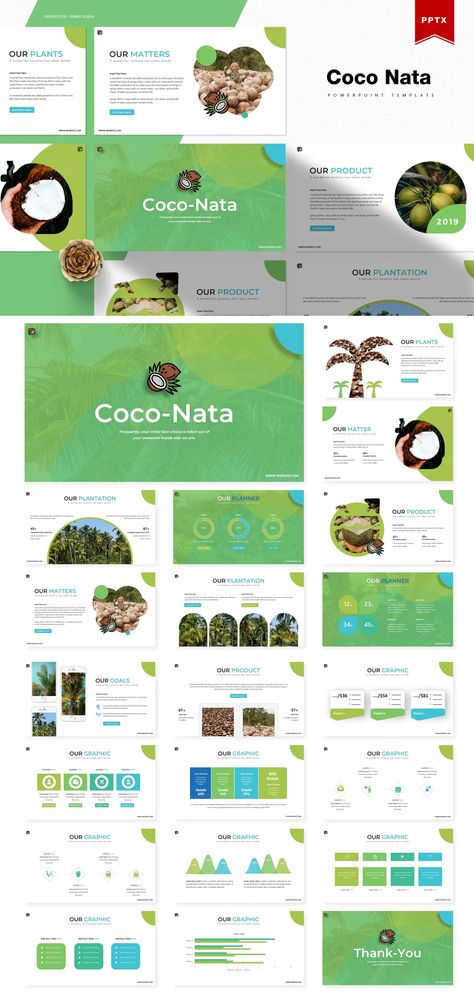 Nature Powerpoint Presentation Template - 150+ Total Slides, on 5 Premade colors - 30 Slides for each Template Coconut Plant, Powerpoint Presentation Design Templates, Powerpoint Presentation Design, Presentation Design Template, Powerpoint Presentation Templates, Templates Downloads, Presentation Template, Presentation Design, Powerpoint Presentation