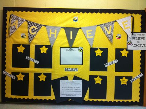 You have to believe to achieve. Achieve 3000 Goal Board Classroom Goals Display, Achievement Wall, Achievement Board, Achieve 3000, Student Goals Bulletin Board, Goals Bulletin Board, Data Walls, Parent Teacher Relationship, Board Classroom