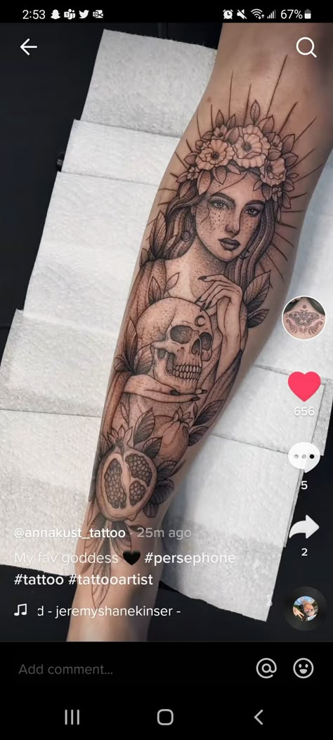 Greek Goddess Sleeve Tattoos For Women, Persephone Goddess Tattoo, Demeter Goddess Tattoo, Astraea Goddess Tattoo, Persephone Tattoo Meaning, Oizys Goddess Tattoo, Perspherone Goddess Tattoo, Selene Greek Goddess Tattoo, Goddess Tattoo Sleeve