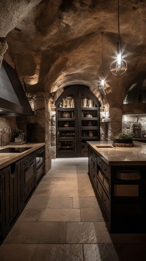 Underground Kitchen, Cave Interior, Cave Kitchen, Vineyard House, Color Kitchen, Asteroid Belt, Cave Home, Underground Bunker, Underground Homes