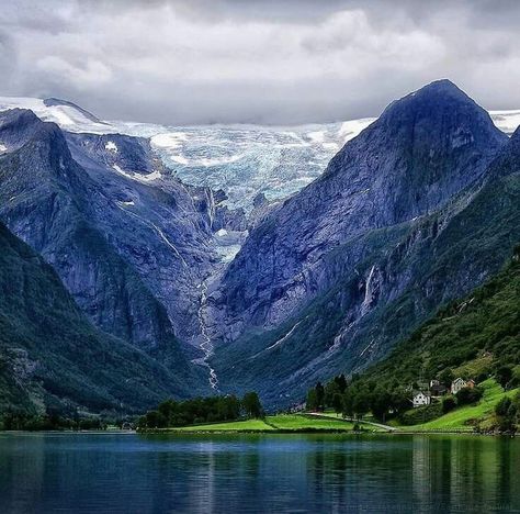 Birksdalsbreen Glacier, Norway Briksdal Glacier, Majestic Nature, Beautiful Norway, Visit Norway, Have Inspiration, Beautiful Places To Travel, Places Around The World, Landscape Photos, Most Beautiful Places