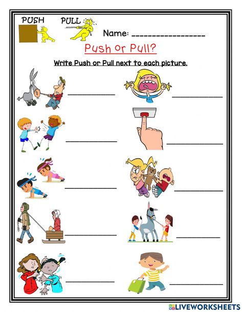 Push And Pull Worksheets Grade 3, Life Skills Grade 3 Worksheets, Force Worksheet For Grade 3, Push Or Pull Activities, Science For Grade 1 Worksheets, Push And Pull Activities Kindergarten, Push And Pull Kindergarten, Push And Pull Worksheets, Science Worksheets For Grade 1