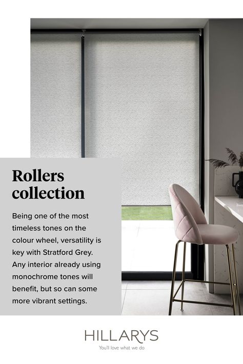 Contemporary Roller Blinds, Modern Roller Blinds, Blinds Inspiration, Grey Roller Blinds, Sheer Roller Blinds, Roller Blinds, Color Wheel, Patio Doors, Curtains With Blinds