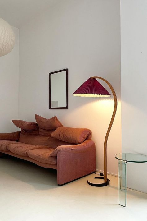 Caprani Lamp, Gallery Apartment, Maralunga Sofa, Curved Floor Lamp, Maximalist Interior, Vico Magistretti, Vintage Storage, Mid Century Modern Style, Interior Inspo