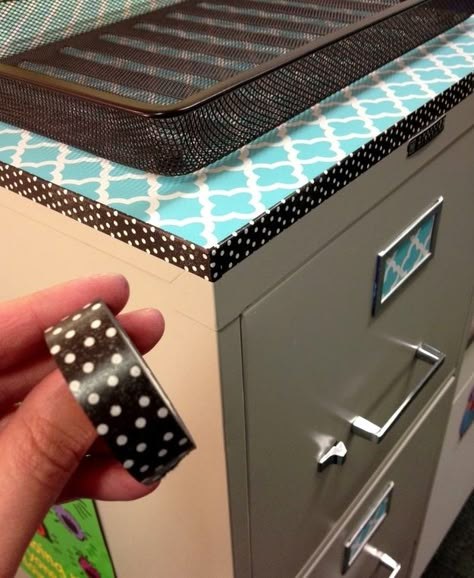 Contact paper and Washi tape for the edges.  36 Clever DIY Ways To Decorate Your Classroom Cubicle Decor, School Nurse, Teacher Organization, Organization Decor, New Classroom, Classroom Setting, Classroom Design, Classroom Setup, Contact Paper