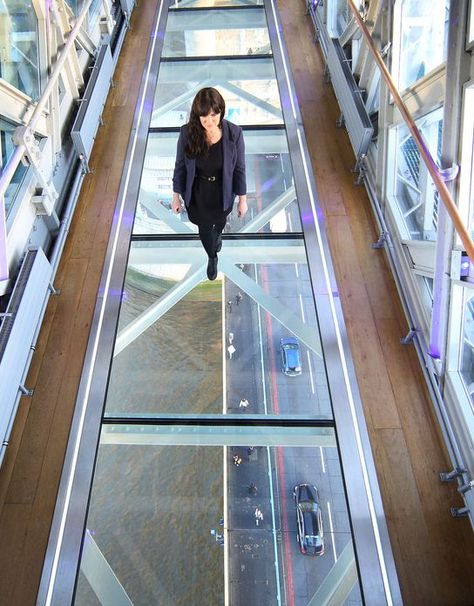 London’s iconic Tower Bridge has added a new attraction—a vertigo-inducing glass floor on its west walkway. Glass Walkway, Glass Bridge, London Now, Tower Bridge London, Things To Do In London, Glass Floor, London Town, Construction Worker, Visit London