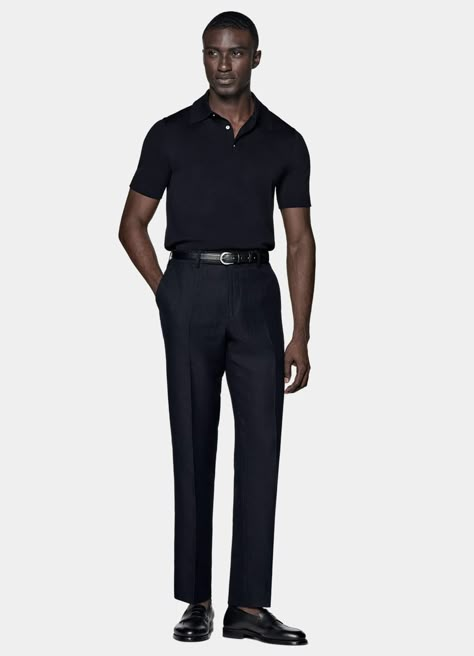 Black Shirt Black Pants Outfit Men, Smart Black Outfit, Smart Casual Men Outfit, Smart Casual Work Attire, Black Tailored Pants, Men’s Office, Casual Outfits For Men, Business Fits, Formal Attire For Men