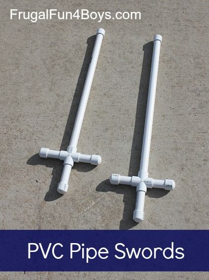 Make Your Own PVC Pipe Swords: I can see these being made into "Swords of the Spirit" (Ephesians 6)... use a sharpie to write books of the Bible on them! Pvc Pipe Crafts, Pvc Pipe Projects, Pvc Projects, Things To Make, Theme Halloween, Pvc Pipe, Wedding Outfits, Kraken, Metal Artwork