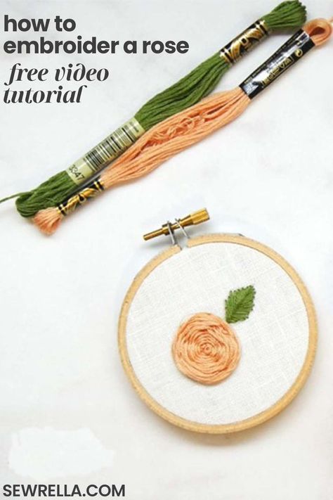 Embroidery Rose Tutorial, Embroidery Rose, Embroidery And Beads, Arts And Crafts Activities, Hobby Lobby Christmas, Pinterest Crafts, Rose Tutorial, How To Crochet For Beginners, Rose Video