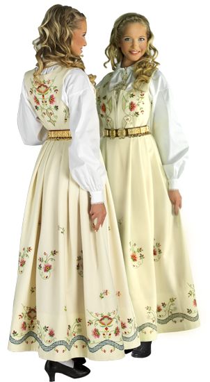 Lundeby costume in white often seen with white bunadshoes Bunad Norway, Norwegian Dress, Slavic Dress, Frozen Jr, Norwegian Clothing, Norwegian Bunad, Scandinavian Costume, Folklore Fashion, Beautiful Norway