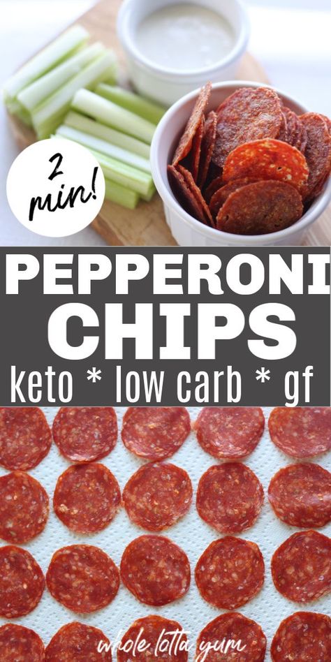 Pepperoni chips make an easy low carb and keto snack that only takes 1-2 minutes in the microwave! Skip the baked chips, these keto pepperoni chips are perfect. Keto Pepperoni Chips, Keto Pepperoni, Pepperoni Chips, Diet Salad, Desayuno Keto, Baking Powder Uses, Cheese Chips, Low Carb Snack, Keto Snack